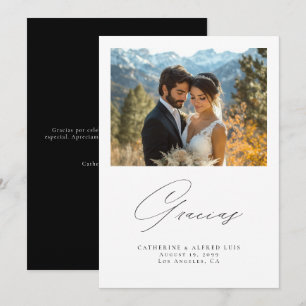 スペインの書エレガントの結婚跡 サンキューカード