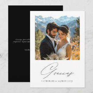 スペインの書エレガントの結婚跡 サンキューカード