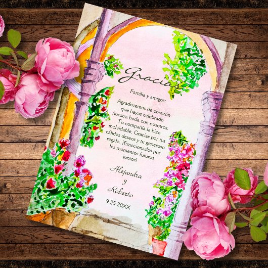 スペインの水の色のフローラオールドタウンメキシコ サンキューカード