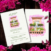 スペインの水の色の町バルコニー結婚ズ 招待状