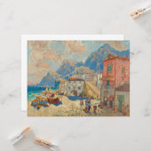 スペインの沿岸町(ヴィンテージスペインの景観) カード (正面/裏面インサイチュ)