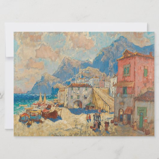 スペインの沿岸町(ヴィンテージスペインの景観) カード (正面)