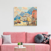 スペインの沿岸町(ヴィンテージスペインの景観) キャンバスプリント (インサイチュ (リビング))