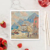 スペインの沿岸町(ヴィンテージスペインの景観) スタンダードランチョンナプキン (インサイチュ)