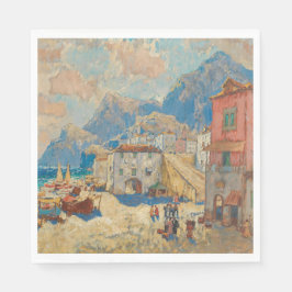 スペインの沿岸町(ヴィンテージスペインの景観) スタンダードランチョンナプキン