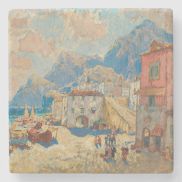 スペインの沿岸町(ヴィンテージスペインの景観) ストーンコースター