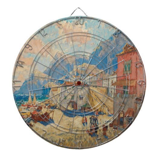 スペインの沿岸町(ヴィンテージスペインの景観) ダーツボード (正面)