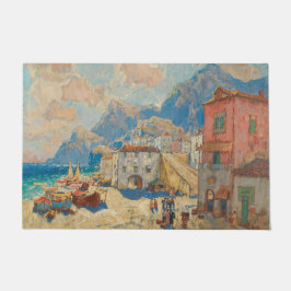 スペインの沿岸町(ヴィンテージスペインの景観) ドアマット