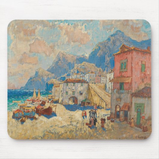 スペインの沿岸町(ヴィンテージスペインの景観) マウスパッド (正面)