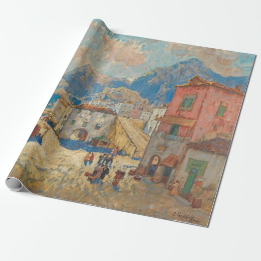 スペインの沿岸町(ヴィンテージスペインの景観) ラッピングペーパー (アンロールド)