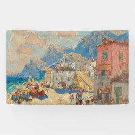 スペインの沿岸町(ヴィンテージスペインの景観) 横断幕