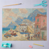 スペインの沿岸町(ヴィンテージスペインの景観) 薄葉紙 (クラフト)