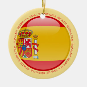 スペインの泡旗 セラミックオーナメント