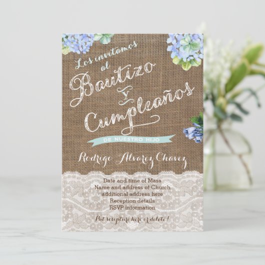 スペインの洗礼と誕生日 | Cumple y Bautizo 招待状 (スタンド正面)