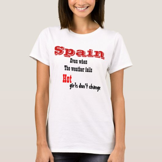 スペインの熱い女の子のtシャツ tシャツ (正面)