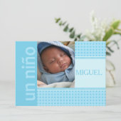 スペインの男の赤ちゃん誕生発表 案内状 (スタンド正面)