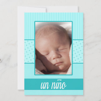スペインの男の赤ちゃん誕生発表 案内状