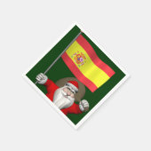 スペインの看板のあるサンタクロース スタンダードカクテルナプキン (角)