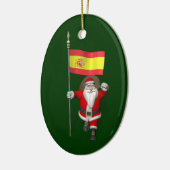 スペインの看板のあるサンタクロース セラミックオーナメント (左)