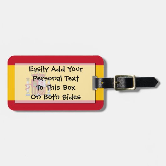 スペインの簡単ID個人用フラグ ラゲッジタグ (正面横)