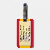 スペインの簡単ID個人用フラグ ラゲッジタグ (裏面縦)