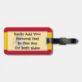 スペインの簡単ID個人用フラグ ラゲッジタグ (裏面横)