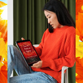 スペインの紅葉がきらきらと輝く感謝祭の夕食 招待状