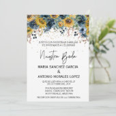 スペインの結婚のヌエストラボダブルーサンフラワー 招待状 (スタンド正面)