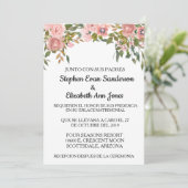 スペインの結婚式 ローズピンクの水彩画 ラ・ブラッシュ 招待状 (スタンド正面)