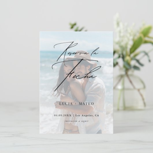 スペインの結婚 | Reserva La Fechaフォトオーバーレイ セーブザデート (スタンド正面)