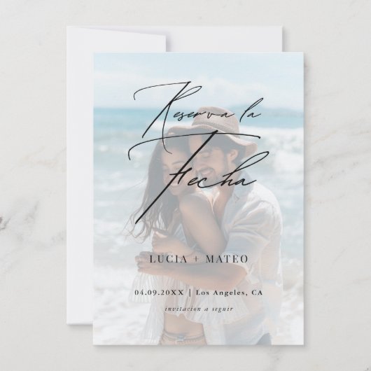 スペインの結婚 | Reserva La Fechaフォトオーバーレイ セーブザデート (正面)