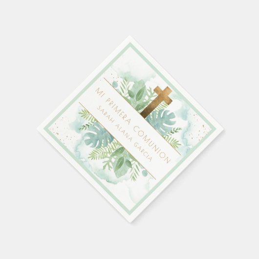 スペインの緑の男の子/女の子の最初の共産緑 スタンダードカクテルナプキン (角)