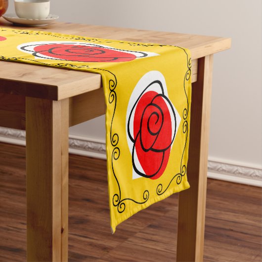 スペインの縁どバラテーブルランナー ショートテーブルランナー (インサイチュ)