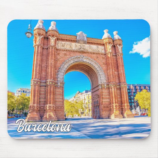 スペインの美しい都市バルセロナ マウスパッド (正面)