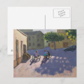 スペインの自転車を持つ3人の子供 ポストカード (正面/裏面)