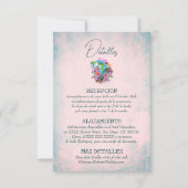 スペインの花のハートのメキシコ式結婚式詳細カード 出欠カード (正面)