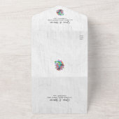 スペインの花ハートメキ結婚シコ オールインワン招待状 (外側)