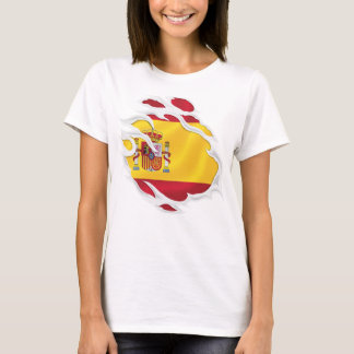 スペインの裂けた旗 クラシックラウンドステッカー Tシャツ