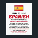 スペインの言語コースペインのスのフラ広告グ チラシ<br><div class="desc">現スペインの在のスペインの名刺店広告のフラッグ、言語コースのチラシ。</div>