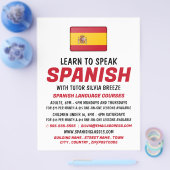 スペインの言語コースペインのスのフラ広告グ チラシ (シングル)