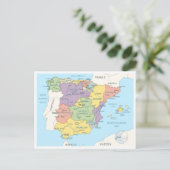 スペインの詳細地図 ポストカード (スタンド正面)