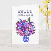 スペインの誕生日カード – フラワーパワー カード (黄色い花)
