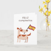スペインの誕生日カード – feliz cumpleanos カード (黄色い花)