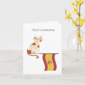 スペインの誕生日カード – feliz cumpleanos カード (黄色い花)