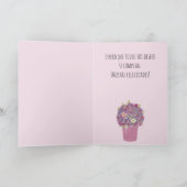 スペインの誕生日ピンクの花束 カード (内部)