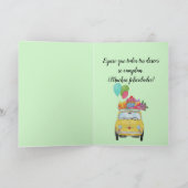 スペインの誕生日レトロFiat 500カード カード (内部)