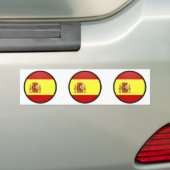 スペインの質の旗の円 バンパーステッカー (車上)