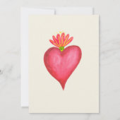 スペインの赤いハートフラワーメキシコ保存日 招待状 (裏面)