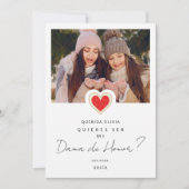 スペインの赤いハート写真ダマデオナークインセアニラ 招待状 (正面)