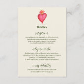 スペインの赤いハート&フラワーメキシカン結婚ズ エンクロージャーカード (正面)